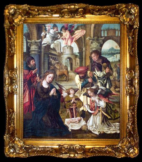 framed  Pieter Coecke van Aelst Adoration by the Shepherds, ta009-2